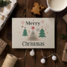 Tarjeta de vacaciones moderna de árbol de Navidad