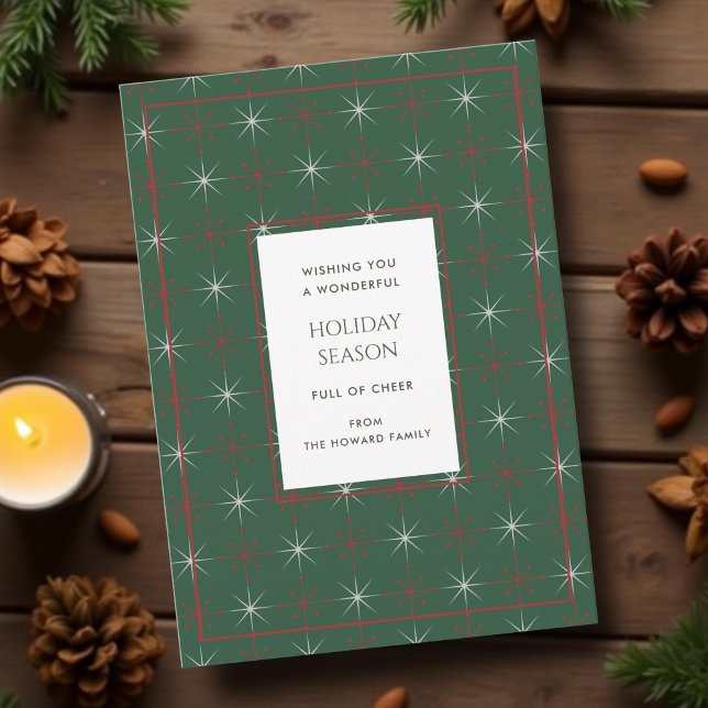 Tarjeta de vacaciones moderna de color rojo verde  (Subido por el creador)