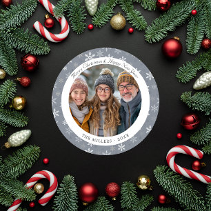 Tarjeta de vacaciones moderna de copos de nieve gr