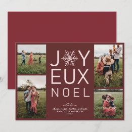 Tarjeta de vacaciones moderna de Joyeux Noel Monoc