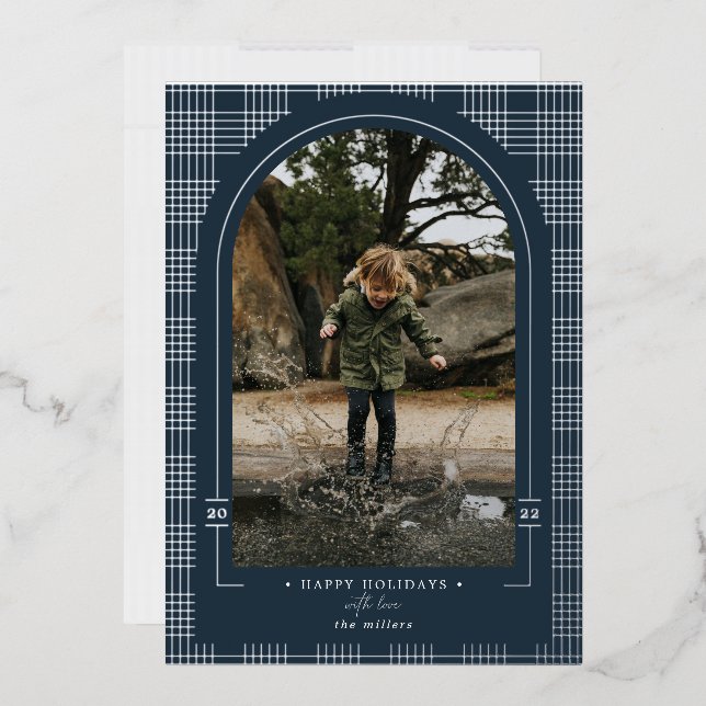 Tarjeta de vacaciones moderna de Relieve metalizad (Sobre)