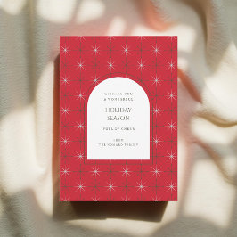 Tarjeta de vacaciones moderna Retro Red Green Mid 