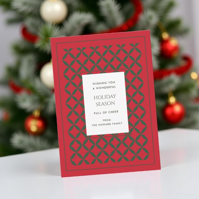 Tarjeta de vacaciones moderna Retro Red Green Mid  (Subido por el creador)