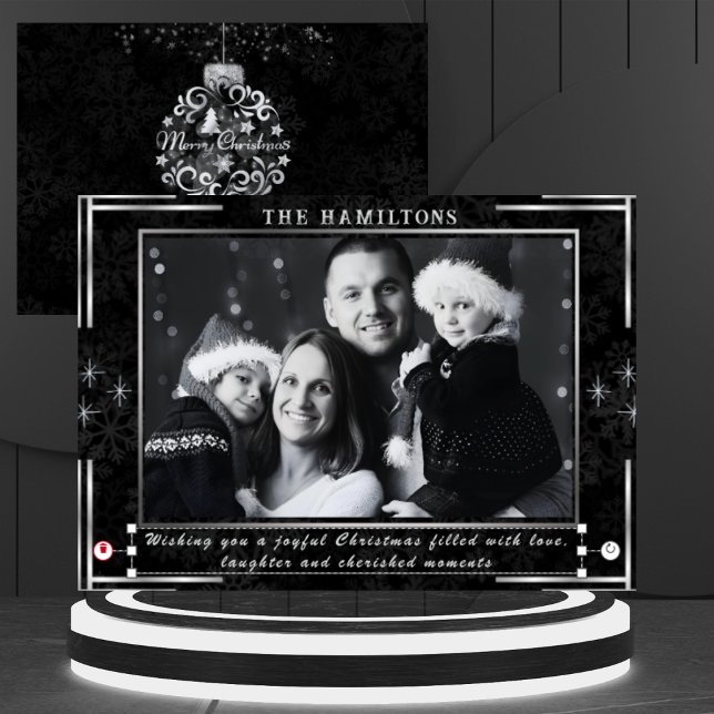 Tarjeta de vacaciones monocroma elegante en blanco (Subido por el creador)