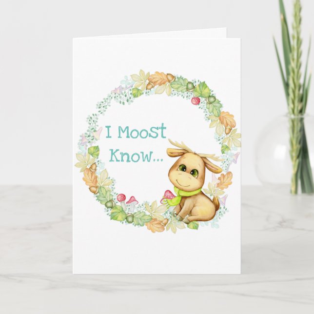 Tarjeta de vacaciones Moose Día de San Valentín (Anverso)