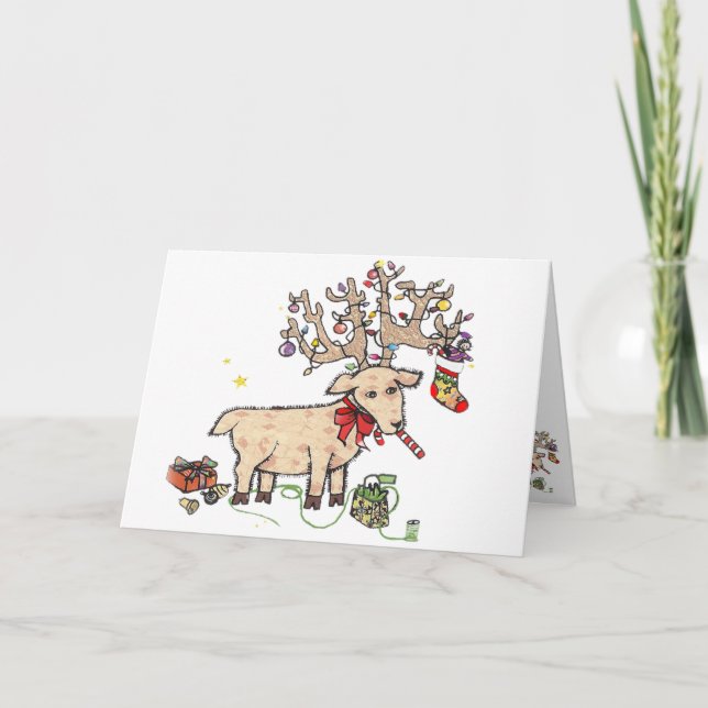 Tarjeta de vacaciones Moose para navidades (Anverso)