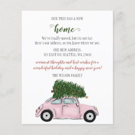 Tarjeta de vacaciones móvil de coche de árbol de N