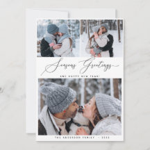 Tarjeta de vacaciones multifoto de Feliz Navidad 3