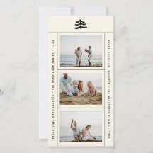 Tarjeta de vacaciones multifoto Evergreen simple