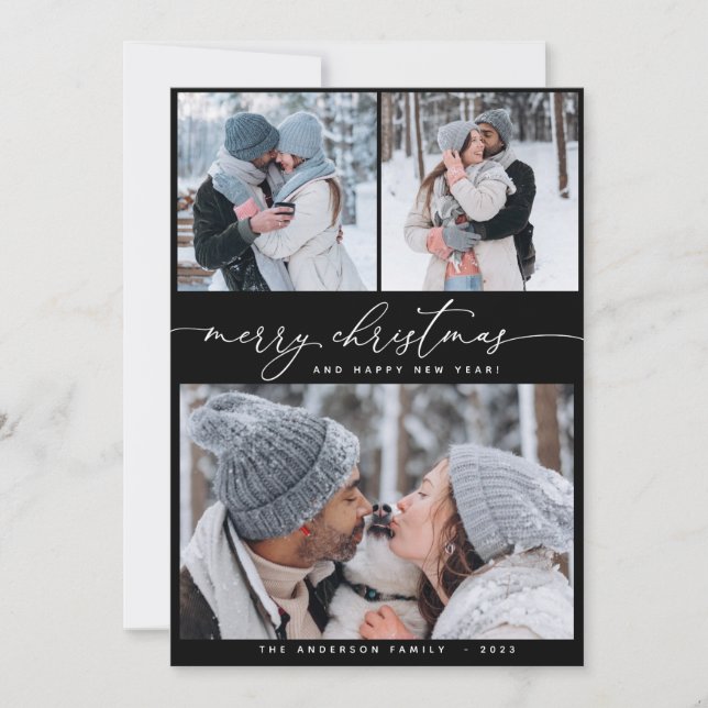 Tarjeta de vacaciones multifoto para navidades Bla (Anverso)