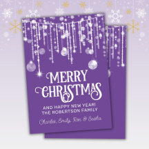 Tarjeta de vacaciones Navidades con luz de cadena 