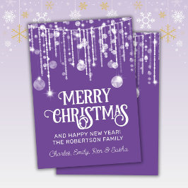 Tarjeta de vacaciones Navidades con luz de cadena