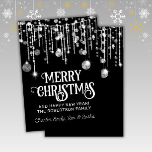 Tarjeta de vacaciones Navidades de Black White Str