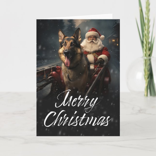 Tarjeta de vacaciones Navidades Shepherd de Aleman (Anverso)