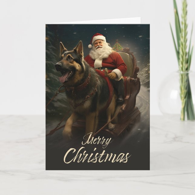 Tarjeta de vacaciones Navidades Shepherd de Aleman (Anverso)