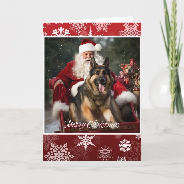 Tarjeta de vacaciones Navidades Shepherd de Aleman (Anverso)