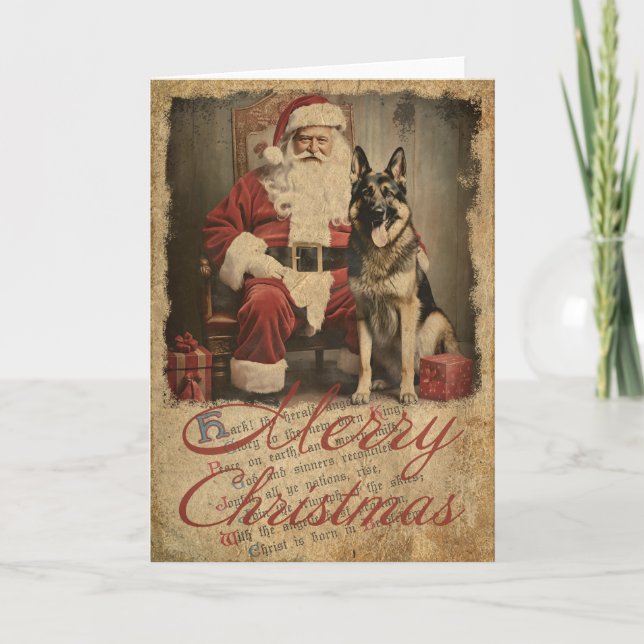Tarjeta de vacaciones Navidades Shepherd de Aleman (Anverso)