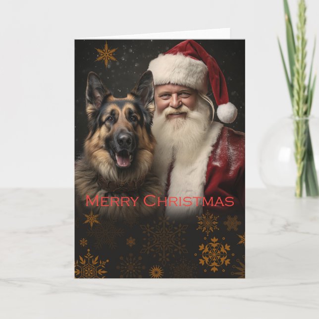 Tarjeta de vacaciones Navidades Shepherd de Aleman (Anverso)