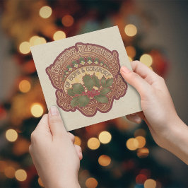 Tarjeta de vacaciones navidades y Yule Blessings