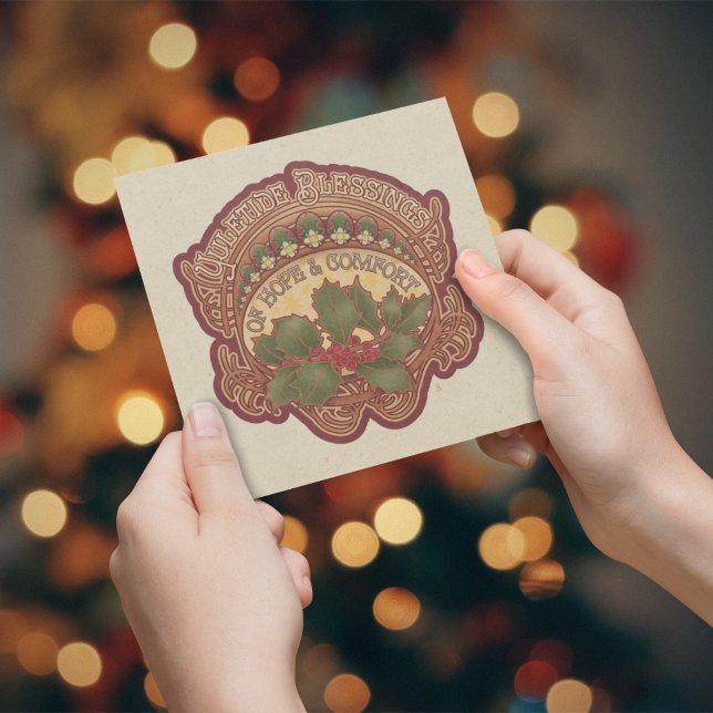Tarjeta de vacaciones navidades y Yule Blessings (Christmas and Yule Blessings Holiday Card)