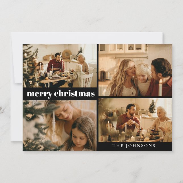 Tarjeta de vacaciones navideñas de la tipografía m (Anverso)