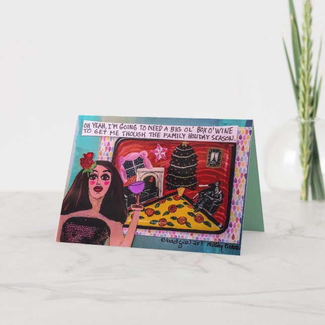 TARJETA DE VACACIONES- NECESITO UNA GRAN CAJA DE V (Anverso)