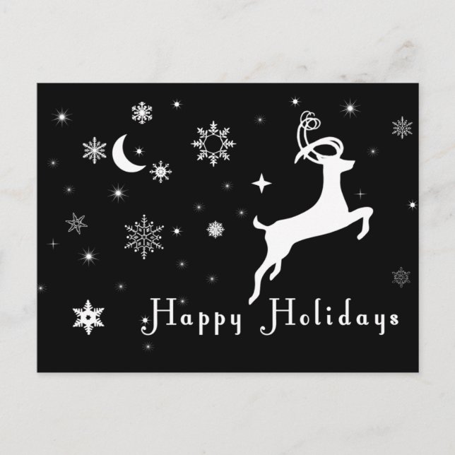 Tarjeta de vacaciones negra, tarjeta de Navidades  (Anverso)