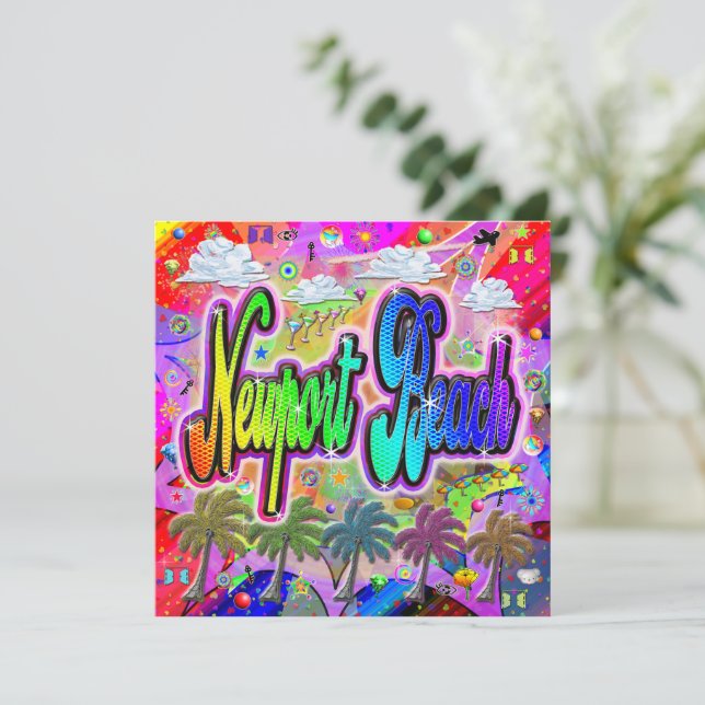 Tarjeta de vacaciones Newport Beach Vista Express (Anverso de pie)