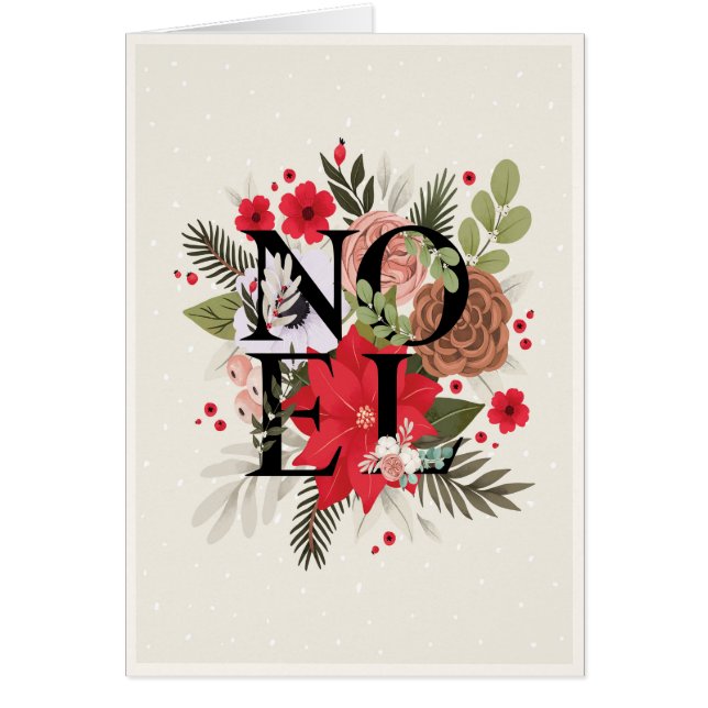 tarjeta de vacaciones noel winter floral navidades (Frente)