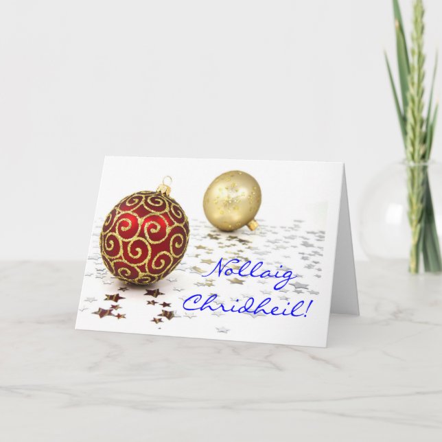 Tarjeta de vacaciones Nollaig Chridheil II para na (Anverso)