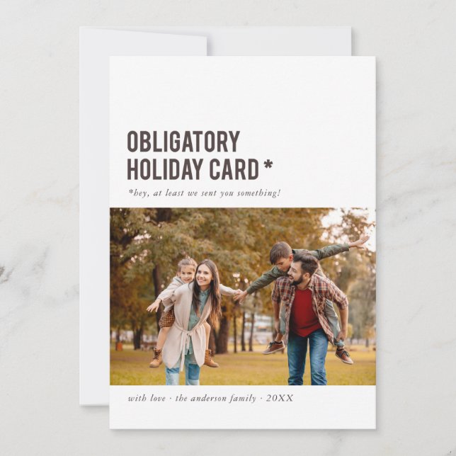 Tarjeta de vacaciones obligatoria Tarjeta de fotos (Anverso)