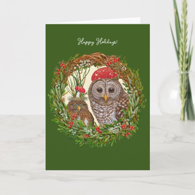 Tarjeta de vacaciones Owl Friends (Anverso)