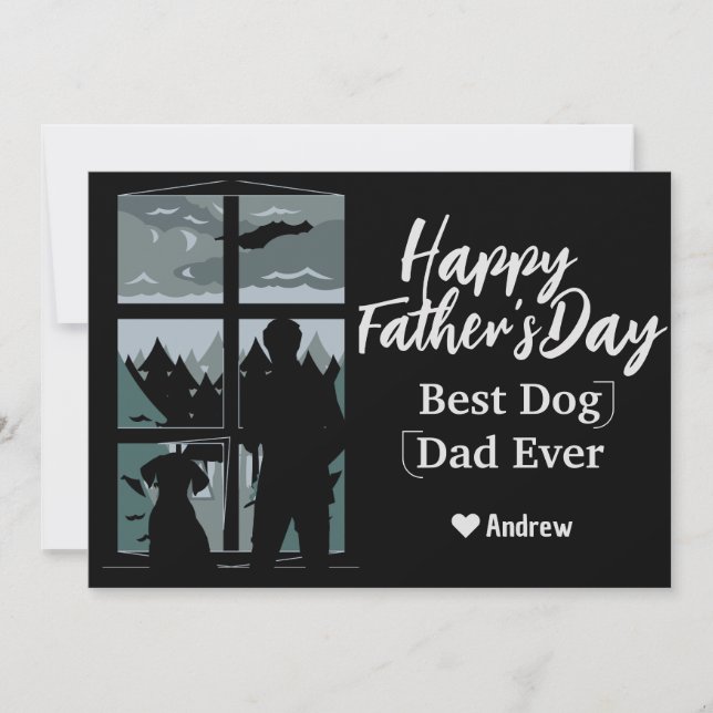 tarjeta de vacaciones padre e hija silhouette (Anverso)