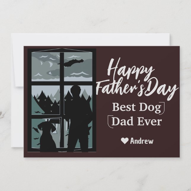 tarjeta de vacaciones padre e hija silhouette (Anverso)