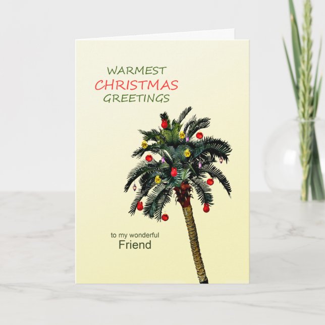 Tarjeta de vacaciones Palm Tree para Navidades Ami (Anverso)
