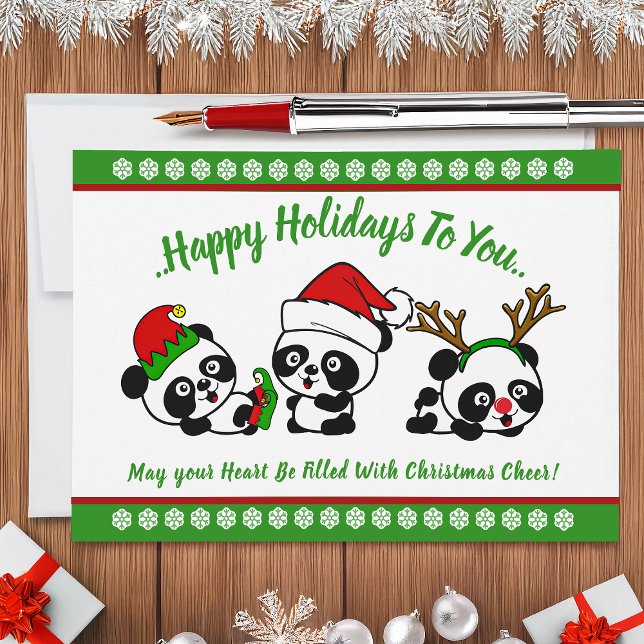 Tarjeta de vacaciones Pandas para Navidades person (Subido por el creador)