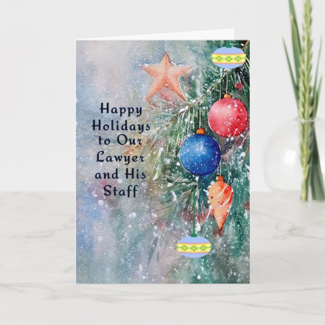 Tarjeta de vacaciones para abogados y personal (Anverso)