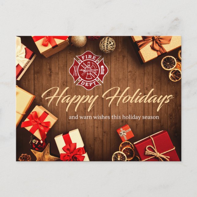 Tarjeta de vacaciones para bomberos (Anverso)