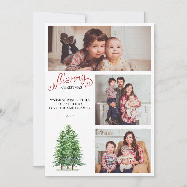 Tarjeta de vacaciones para Collage de fotos para N (Anverso)