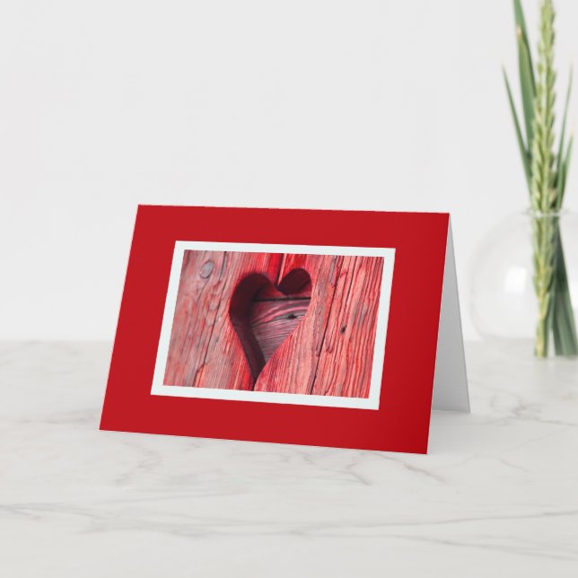 Tarjeta de vacaciones para el corazón de madera dí (Anverso)