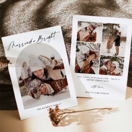 Tarjeta de vacaciones para fotos en arco casado y 