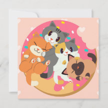 Tarjeta de vacaciones para gatos