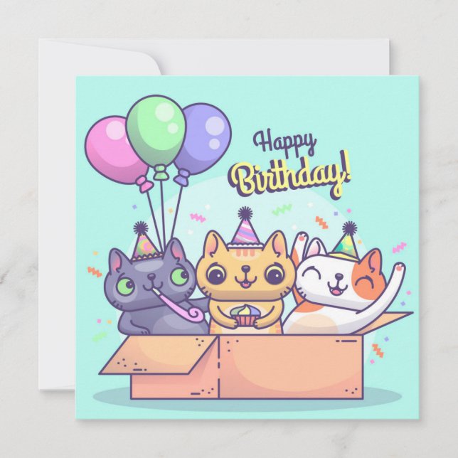 Tarjeta de vacaciones para gatos (Anverso)