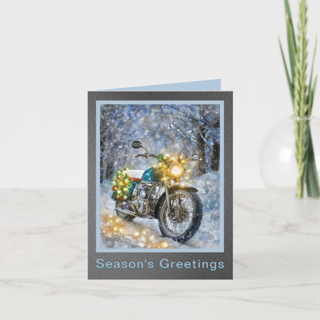 Tarjeta de vacaciones para motocicletas y Navidade (Anverso)