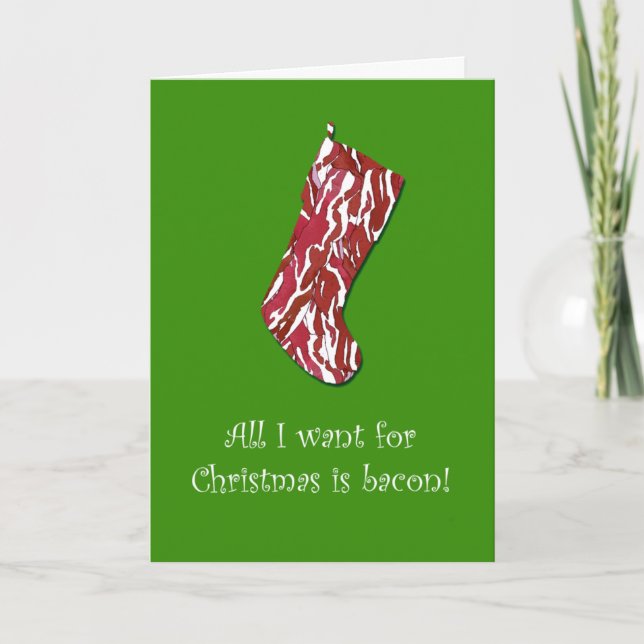 Tarjeta de vacaciones para Navidades Bacon (Anverso)