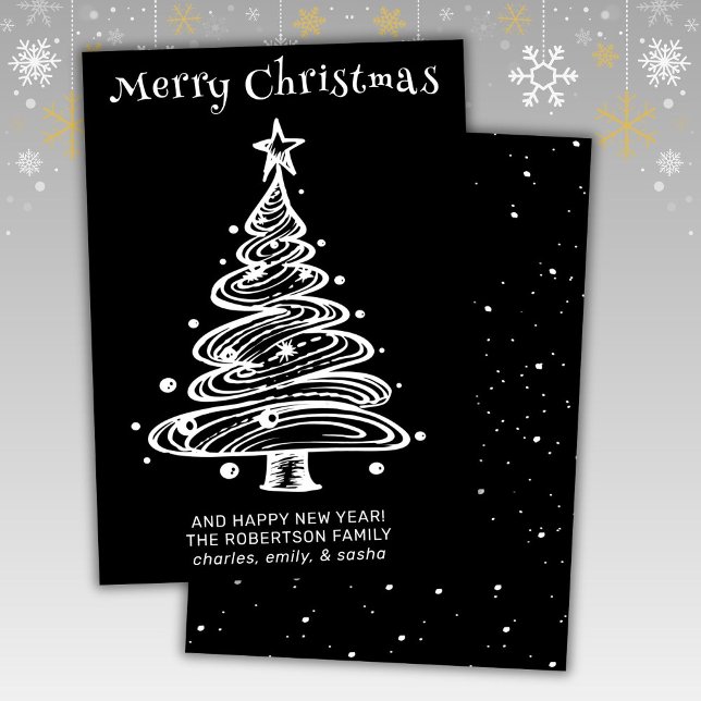 Tarjeta de vacaciones para Navidades blancos y neg (Subido por el creador)