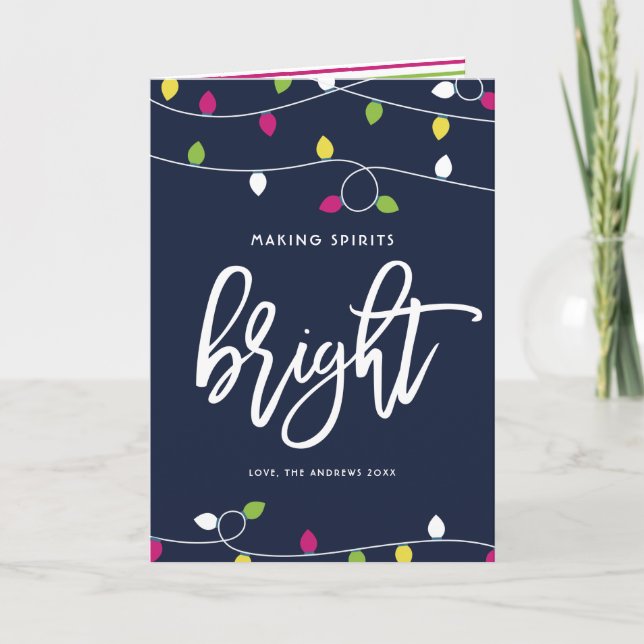 Tarjeta de vacaciones para Navidades brillantes y  (Anverso)