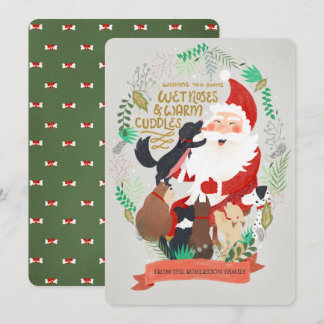 Tarjeta de vacaciones para Navidades caninos