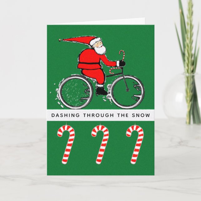 Tarjeta de vacaciones para Navidades ciclistas (Anverso)