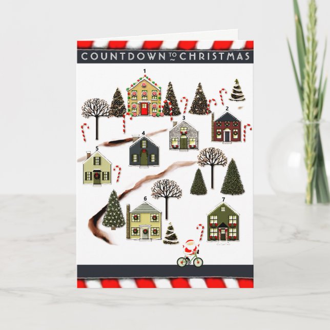 Tarjeta de vacaciones para Navidades ciclistas (Anverso)